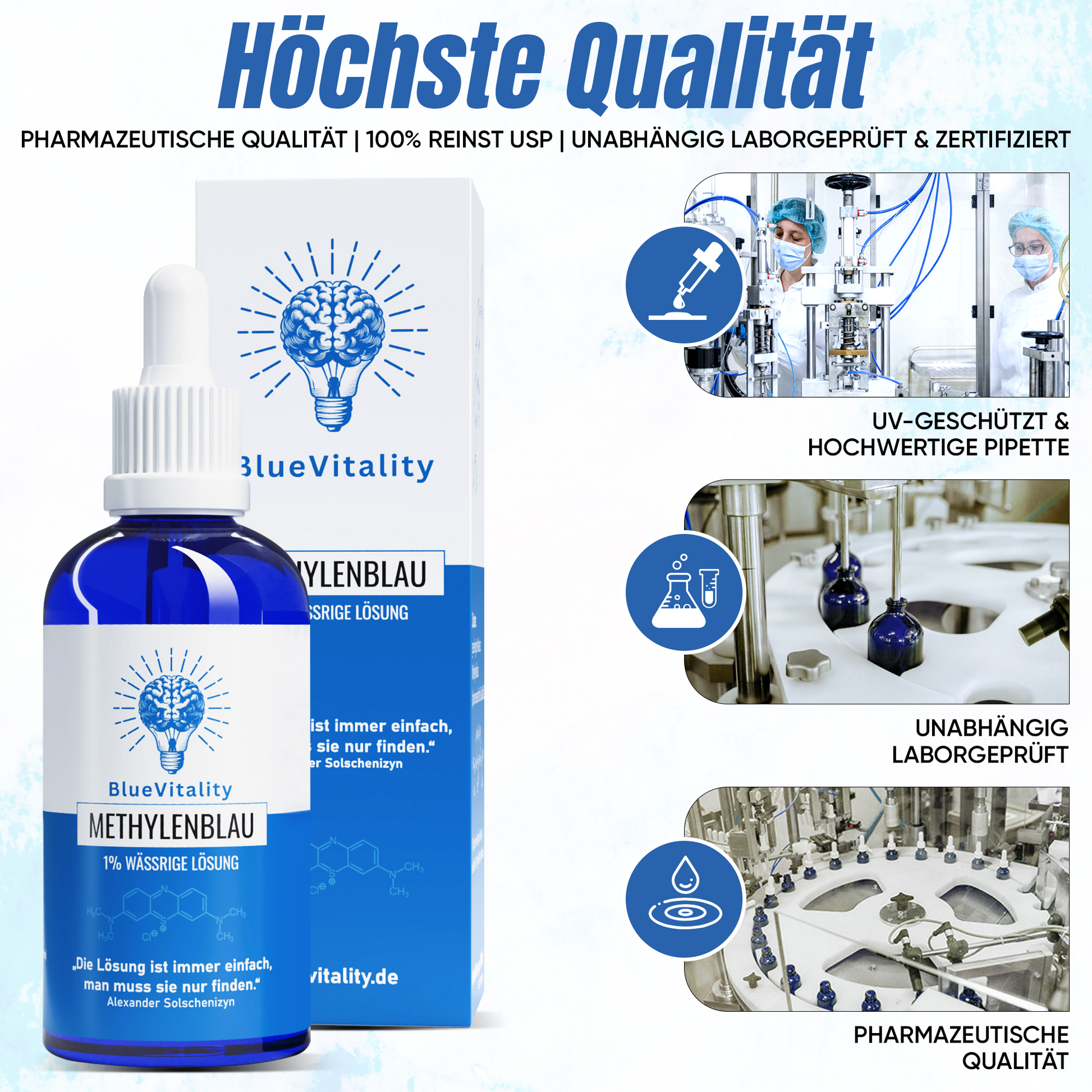 Vorteile von Methylenblau 1% wässrige Lösung von BlueVitality