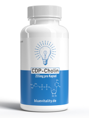 BlueVitality | CDP-Cholin (Citicolin) | 255mg pro Kapsel | 180 Kapseln | 6 Monatsvorrat | hochdosiert | vegan & laborgeprüft