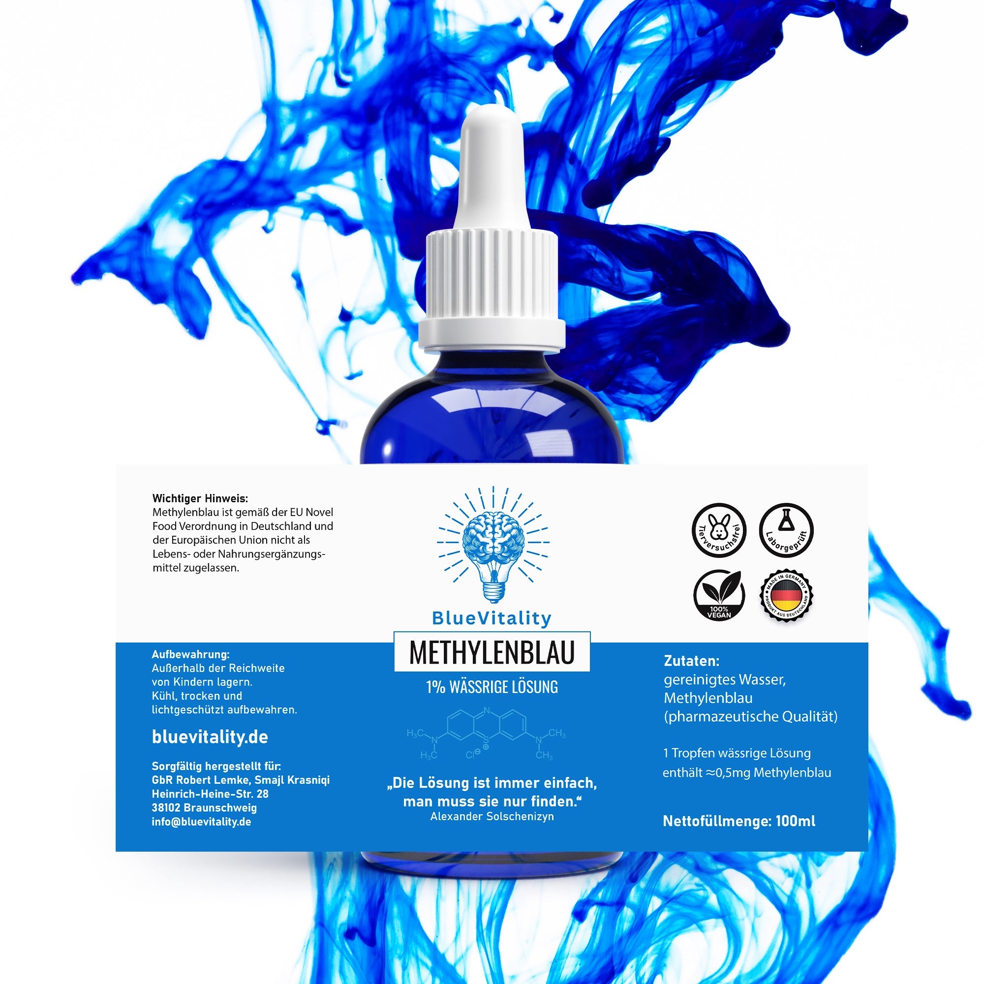 Methylenblau 1% wässrige Lösung von BlueVitality